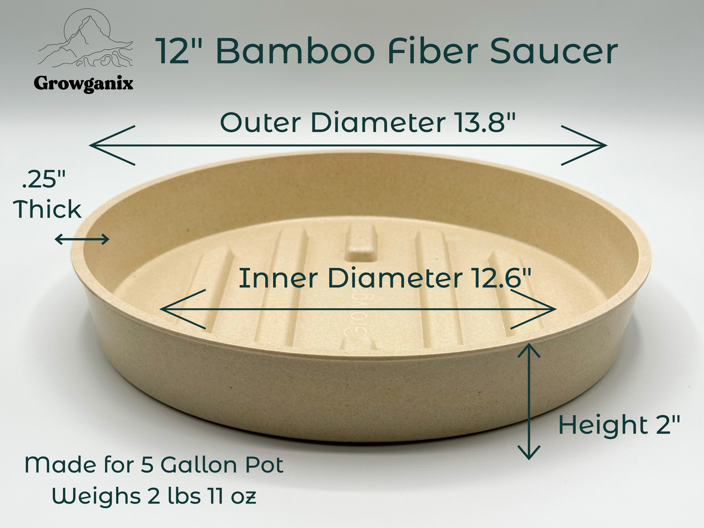 12" Bamboo Fiber Plant Saucer